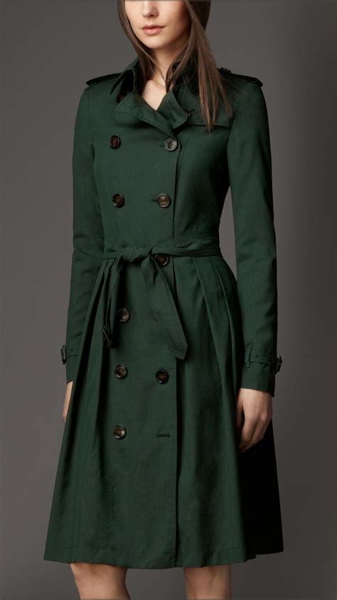 burberry trench coat women green|Burberry pleated trench coat.